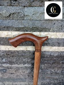 Tongkat jalan kayu Kelor Jawa motif cula premium A149