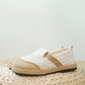 ‼️ซื้อ1แถมถุงเท้า1คู่ ‼️ รองเท้าสวมหุ้มส้น ‼️ รองเท้าสลิปออนผู้หญิง แฮนด์เมด งานผ้าลายStripeญี่ปุ่น สุดคลาสสิก กำลังฮิตมาก ส่งในไทย