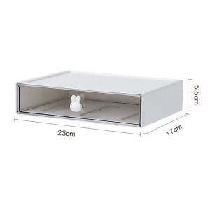 🇸🇬 Stackable Desktop Organiser Bunny Series Stationery Drawer Trinket Makeup Office Storage Home Organizer
