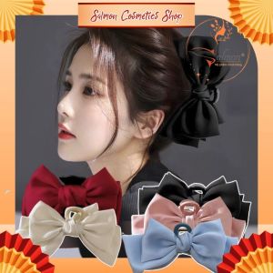 Kẹp Tóc Càng Cua Bảng Lớn Nơ Lụa Satin Phong Cách Tiểu Thư Mới Hottrend Nội Địa Trung