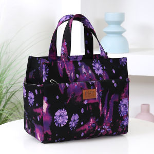 New Large Capacity Thickened Cloth Art Handbag Minimalist Work Lunch Box Storage Bag Suitable for Shopping Miscellaneous Uses