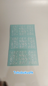 Penggaris Sablon Abjad Uk. 10 X 19 Cm Penggaris Huruf 10 x 19 cm Garisan Huruf dan Angka 10 x 19 cm