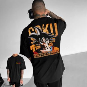Bandai | Dragon Ball Mens T-Shirt Son Goku Japanese Anime Summer Boy Childrens Short Sleeve Niche Loose Street Parent-Child Wear
