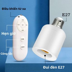 E27 60W Hẹn Giờ Thông Minh Đui Đèn Có Điều Khiển Từ Xa Không Dây Cho Bóng Đèn LED 110V 220V Đa Đèn Cho Phòng Ngủ Phòng Bé