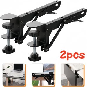 2Pcs/Set L-shaped Foldable Desktop Bracket Heavy-duty Punch-free Space-saving Desktop Extension Plate Rack Hardware Accessories