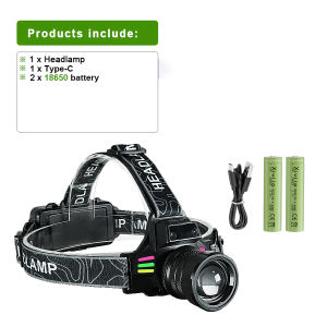 300000000LM Most Powerful Headlight With Warning Light Outdoor Headlamp Rechargeable LED Front Lamp Fishing Head Torch Hunting