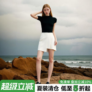 Váy Ngắn Chữ a Cạp Cao Xếp Ly Không Đều Ôm Sát Cơ Thể Váy Ngắn Mùa Hè Thương Hiệu 007 Dáng Chữ a Thời Trang Công Sở