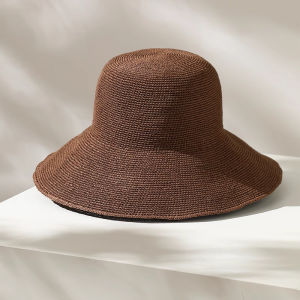 Foldable Japanese Style Straw Hat Womens Summer New Big Brim Sunshade Fisherman Cap Face Slimming Versatile Casual Hat