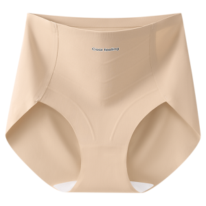 miiow | Ice Silk High Waist Abdomen Control Womens Underwear Thin Summer Anti-Bacterial Seamless Nylon Ladies Triangle Panties
