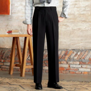 Relaxed Fit High Waist Straight Italian Style English Gentlemens Trousers