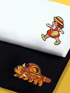 Embroidered Rabbit Couple Clothes Pure Cotton Short Sleeve T-Shirt Men Women Summer New Casual Loose Match T-Shirt Top