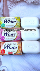 Kao White Soap 130g – Moisturizing Beauty Bar Rose Scent (Made in Malaysia Imported from Japan)