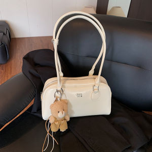 Unique Brown Bowling Underarm Bag Womens New 2025 Commuter Handbag Luxury Minimal Design Soft Carrying Junior High Length Handbags