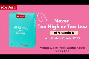 Kordels Vit K2 120mcg with D3 1000IU for Heart Kidney Bones Skin Veins and Immunity Health (60s)