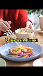 Đĩa lúa mạch tròn ST GROUP đựng thức ăn trái cây tiện dụng nhiều size nhiều màu siêu xinh chịu nhiệt độ cao an toàn