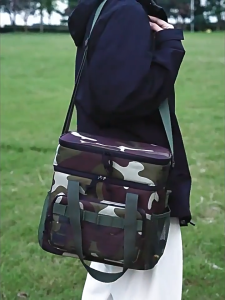 Outdoor insulated bag external insulated ice pack large portable camping travel cooler PVC picnic bag