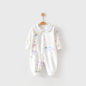 Pure Cotton Spring Autumn Newborn Baby Clothes Boneless Cute Cartoon Romper All Seasons Infant Bodysuit Baby Rompers