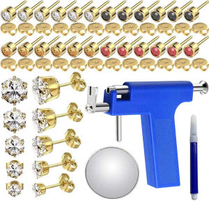 Ear Piercing Kit Professional Ear Piercing Gun with 34pcs Stainless Steel Colorful Earrings Stud