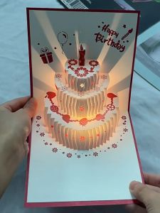 KAPEKANZ  การ์ดของขวัญป๊อปอัพ3Dสําหรับงานวันเกิด，การ์ดวันเกิด 3 มิติ มีแสง มีเสียงเพลงส่งเร็วจากกทม