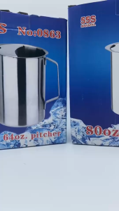 555 MAKAPAL STAINLESS STEEL WATER PITCHER CONTAINER 64OZ/80OZ WATER JUGS RESTAURANT USE PITCHER DRINKING PITCHER