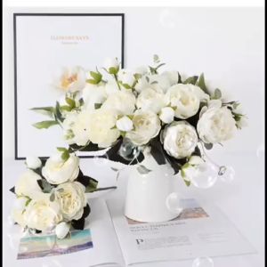 9 Bud peony simulation flower home wedding hand-held flower Phillipos rose table decoration