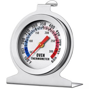 LMETJMA Oven Thermometer 50-300°C/100-600°F Stainless Steel Oven Thermometers with Large Dial Instant Read Cooking Thermometer