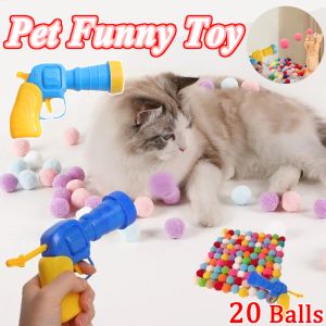 Pet Cat Toys Plush Ball Launcher Pet Interactive Toy Boredom Silent Ball Kitten Interactive Play Fun Toys