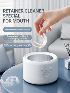 Ultrasonic Cleaner Machine Automatic Denture Cleaner USB Rechargeable Cleaner with Cleaner 3 Modes for All Dental Appliance
