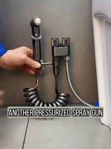 Electrapick Hygienic shower toilet bidet sprayer shower head double outlet angle valve wall-mounted double outlet bidet toilet accessories