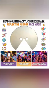 Head-mounted Round Acrylic Mirror Reflector For Photography New Quirky Mirror Mask For Costume Party Full Face Fill Light Mirror