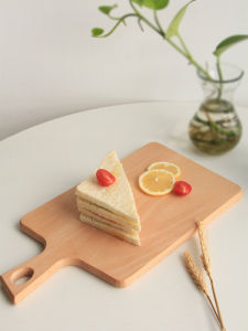 Cutting Board Mini Handle Cutting Board Small Van Cutting Board For Home Cut Fruit Supplement Beech Solid Wood Wooden Head with Handle Japanese Style