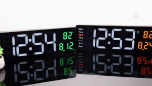 PRADO MALAYSIA LED Digital Wall Clock USB Charging Large Display Time Date 12/24H Temperature Dual Alarm Clock Jam Digital 数字钟