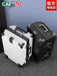 Cartello Crocodile Travel Suitcase Thickened Aluminum Frame Large Capacity All-Match Wheel Luggage Student Bag New Model for Men And Women