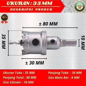 Hole Saw Holesaw  Baja TCT Mata Bor Holesaw Carbide TCT Untuk Pelobang Pembolong Stainles Baja Besi Plat Aluminium Perkakas Alat Tehnik Bengkel