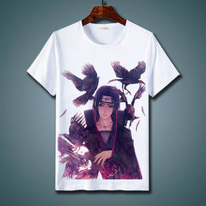 Bandai | Naruto X Uzumaki Joint Design Short-Sleeved T-shirt - Uzumaki Nara 3D Round Neck Printed Loose-Fitting Mens Shirt - Summer