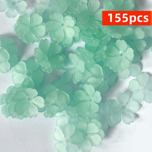 155pcs 15mm Warm Color Matte 5-Petal Bead Cap Flower Spaced Beads Used for DIY Handmade Bracelet Necklace Jewelry Making
