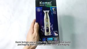 Kemei Professional Hair Clipper Cordless Hair Trimmer LCD Display Rechargeable Clipper Gold Electric Hair Cutting Machine Wireless Zero Gapped Hair Clipper KM-865 Salon Trimmers