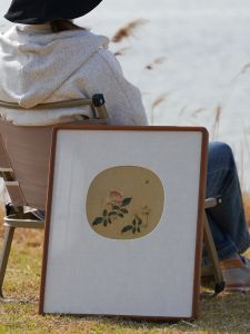 New Chinese Style Watercolor Four-Panel Bedroom Decorative Painting Ancient Feng Shui Zen Aesthetic Classical Bird And Flower