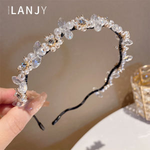 Elegant Pearl Crystal Flower Hairband Vintage Super Fairy Tale Style Alloy Hairband Korean Fashion Fresh out New Spring 2022