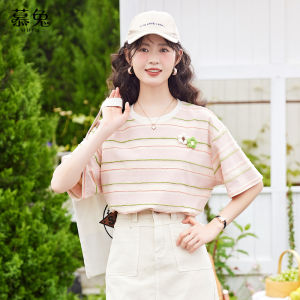 MUTU | Design Sensibility Floral 3D Stripe T-Shirt