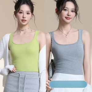 MiiOW | เสื้อกั๊กแขนกุดคอเหลี่ยมไหล่กว้างสำหรับผู้หญิง MiiOW Cat ฤดูร้อนปี 2025 เสื้อชั้นในแบบถาวร ไม่ต้องใส่เสื้อชั้นใน เสื้อคลุมกันหนาวแบบสวมหัว