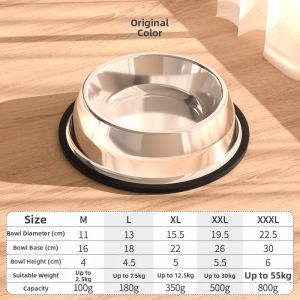 7o | Tip-Resistant Stainless Steel Pet Bowl Large
