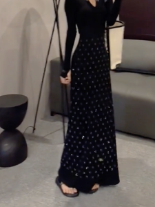 MANMI | Chic High Waist Slimming Sparkly A Line Skirt