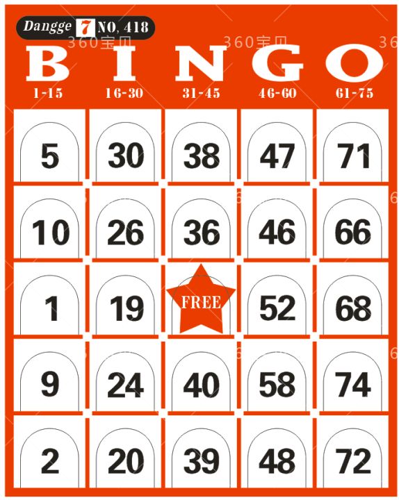 Bingo Game Card Bingo BINGER Bingo Can Expand up to 540 Pieces without