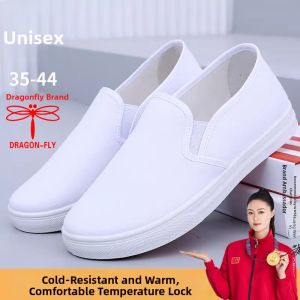DRAGON-FLY | Summer Work Easy-to-put-on Womens White Canvas Shoes