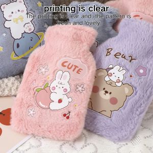 Soft Plush Hot Water Bag Hot Compress Relief Pain Warm Water Bag Thickened Water Filling Bag