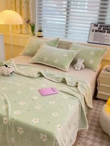 Blankets bed sheets small blankets covered by student dormitories for warmth single person with thick coral fleece double-sided fleece blanket