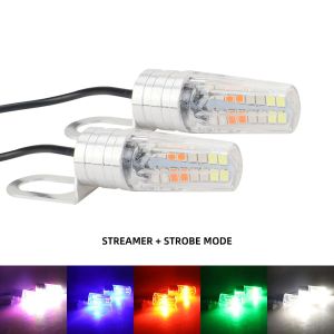 KEVANLY | Universal 2Pcs LED Motorcycle Front Rear Turn Signal Light Indicators 4-color Modification Motorbike Mini License Plate Light