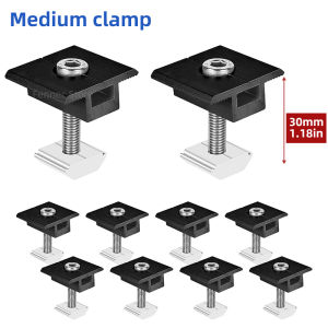 Solar Panel Mounting Fixing Clamp Adjustable Bracket End & Mid Clamp PV Panel Clip for Solar Panel PV System Install Accessories