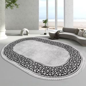 Elegant European Vintage Style Oval Shaped Living Room Sofa Tea Table Carpet Bedroom Bedside Rug Luxury Home Decor Rug